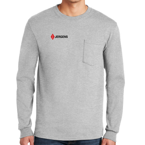 Gildan 100% US Cotton Long Sleeve T-Shirt with Pocket Thumbnail